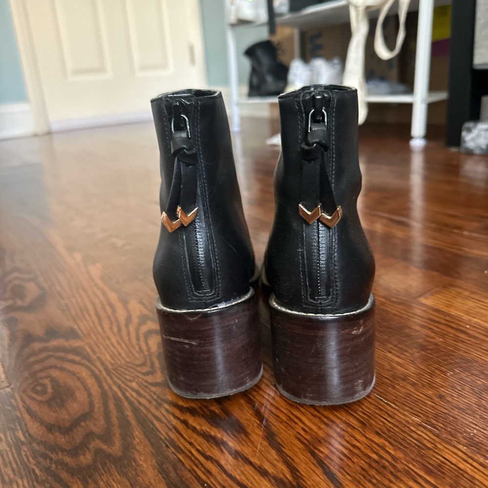 Cole Haan Black Almond-Toe Ankle Boots